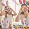 Easter Buckets, Set of 3 Plastic Easter Bunny Baskets with Handles, Empty Plastic Easter Pails for Kids Easter Egg Hunt Party Favors